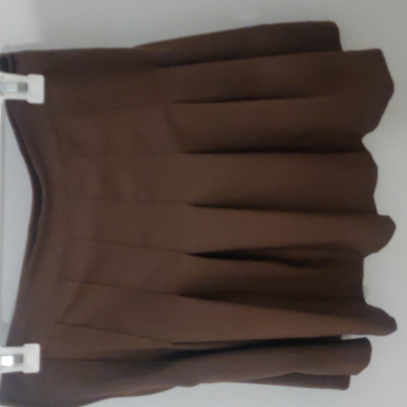 Brown Pleated Skirt - Picture 1 of 3